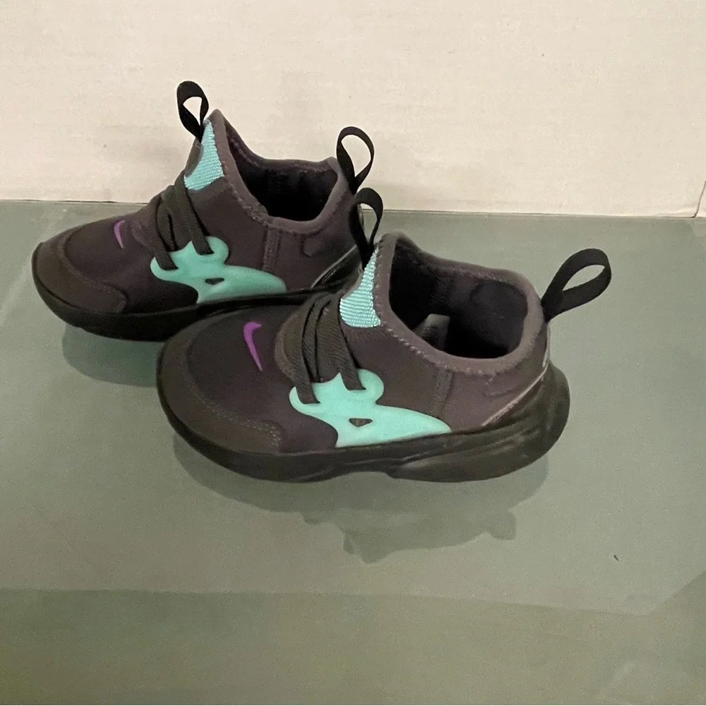 NIKE RT PRESTO TODDLER SNEAKERS TRIPLE GREY PURPLE TEAL BQ4004-001 SIZE 8C - Picture 5 of 6